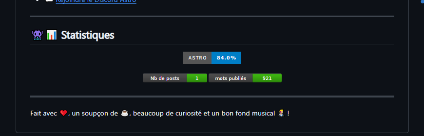 Les badges dans le README.